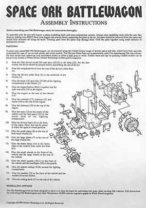 RTB14 Space Ork Battlewagon - Instructions