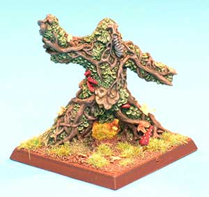 Figure 1, Shambling Mound - This is a large, bipedal creature which appears to be made of rottin vegetation held together by a network of roots and woody branches. Several different types of lichens and fungi seem to be growing from the Shambling Mound's body.